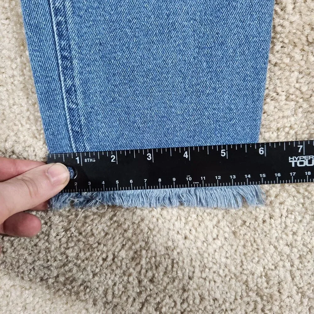 Hollister Jeans Womens W24 L27 Blue Denim High Rise Mom Jean Distressed #73